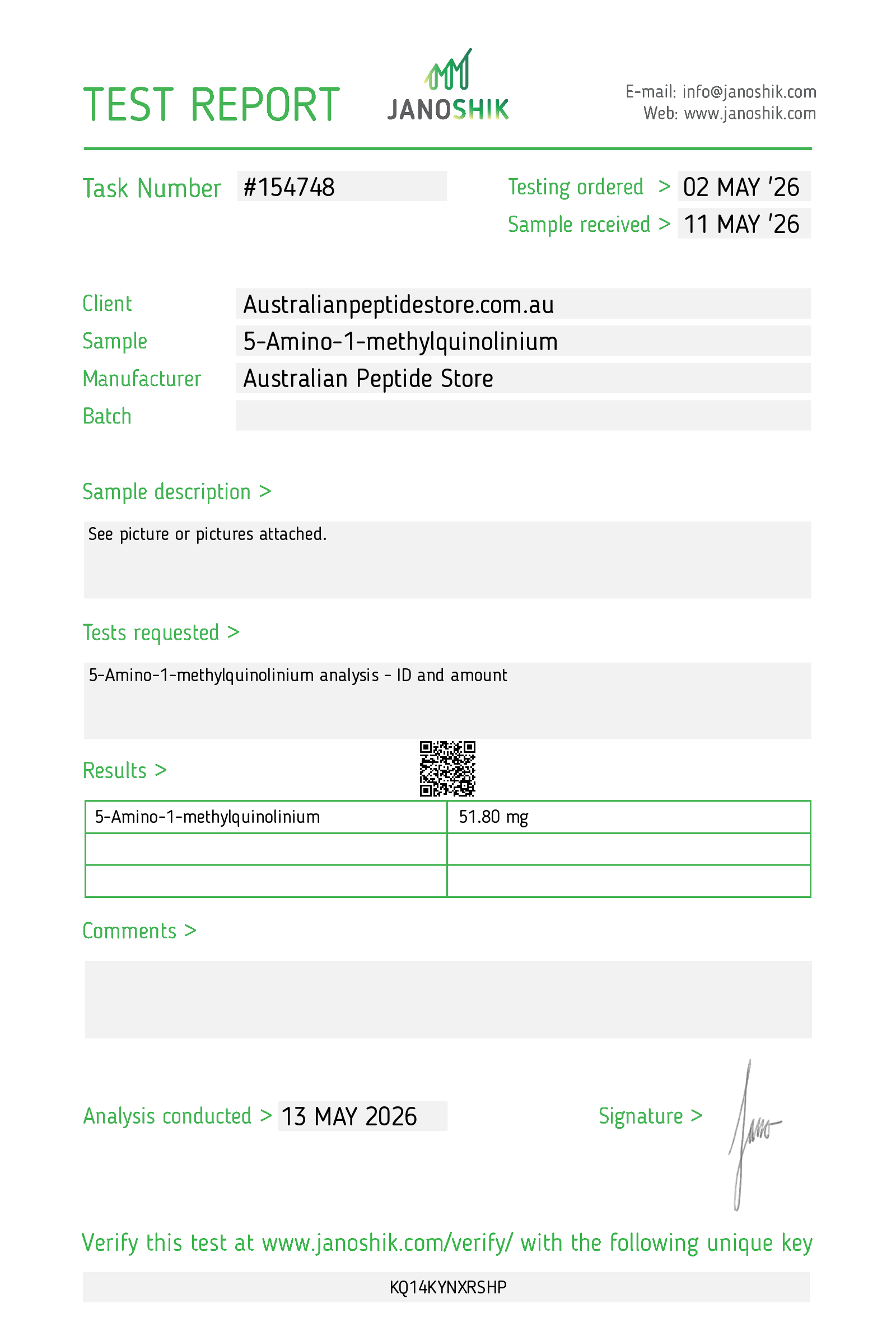 5-amino-1mq recommended dosage human 5-Amino-1MQ – Toronto Peptides (PC) main image 0